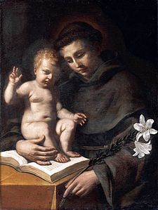 Sant'Antonio ed il Bambino. Guercino.