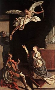 L'angelo appare a Valeriano e Santa Cecilia. Gentileschi 1607.