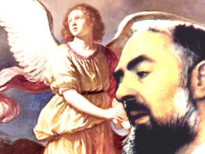 Padre Pio con un Angelo custode