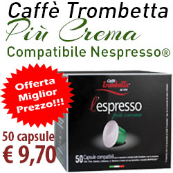 www.24shop24.it - caffè Trombetta confezione da 50 capsule Nespresso compatibili 